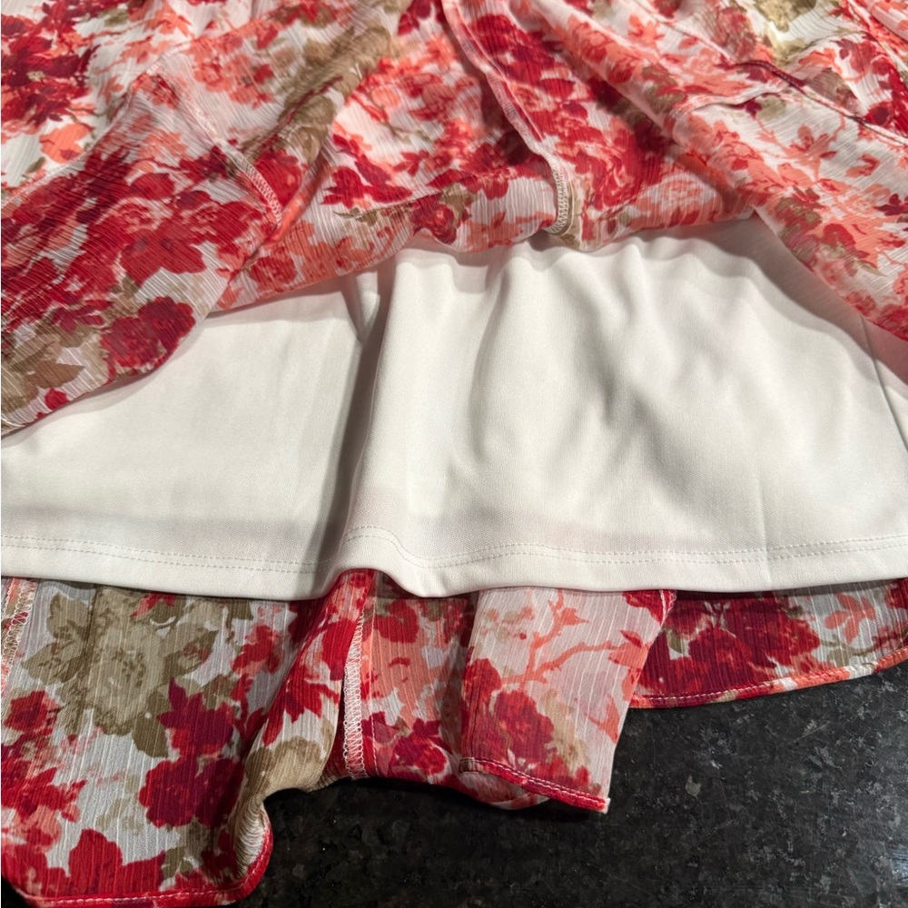 Laura Scott A-Line Skirt with Red and Green Floral Design - Picture 5 of 6